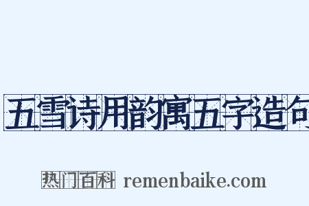 五雪诗用韵寓五字造句是什么意思的图片